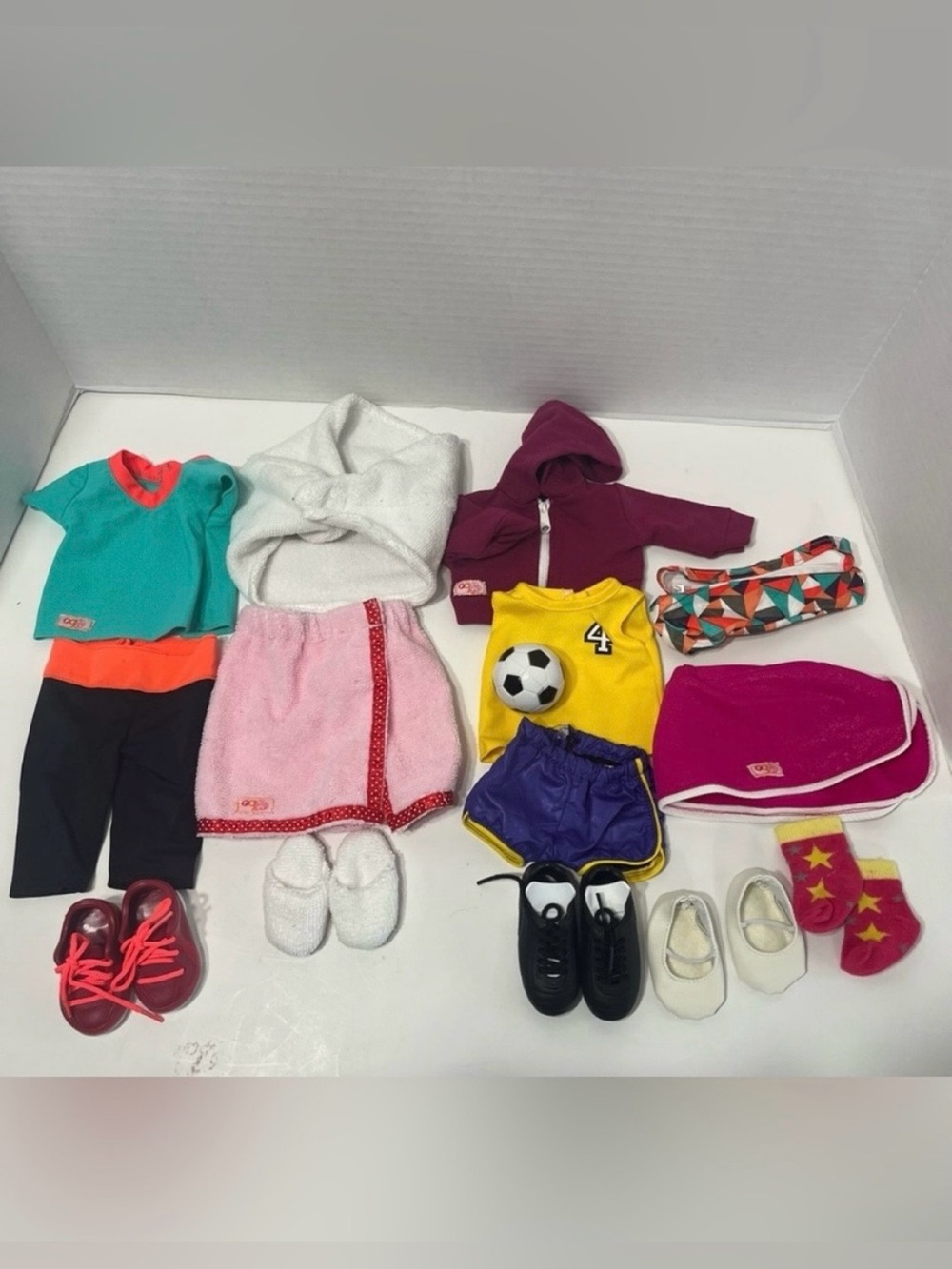 OUR GENERATION Girl 18” doll clothes lot fits American girl dolls soccer